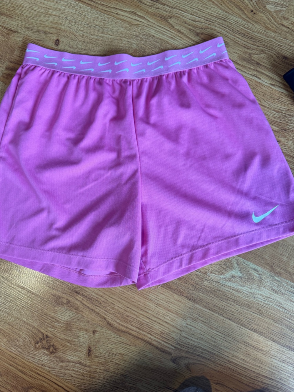 Nike youth, XL, Bright Pink Athletic Shorts with White Swoosh